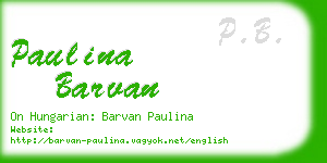 paulina barvan business card